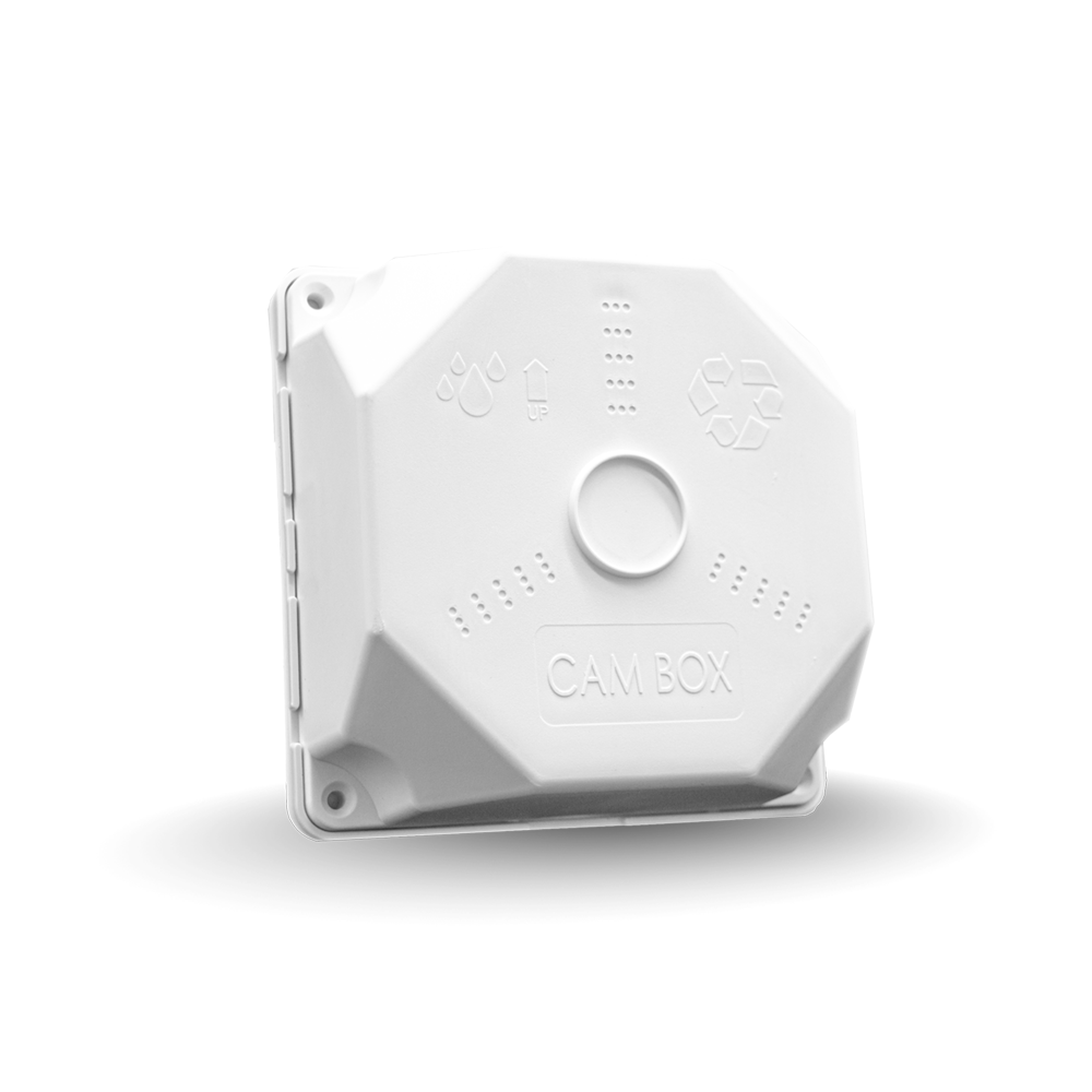 جعبهCAMBOX 13*13 برند ERCO PLAST درب پیچی روکار (رنگ سفید) نشکن مدل CA14LW