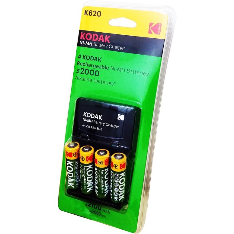 شارژر باتری قلمی بهمراه 4 عدد باتری برند KODAK مدل K620
