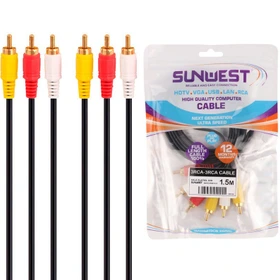 کابل 3 به 3 تصویر و صدا 1.5 متری برند SUNWEST
